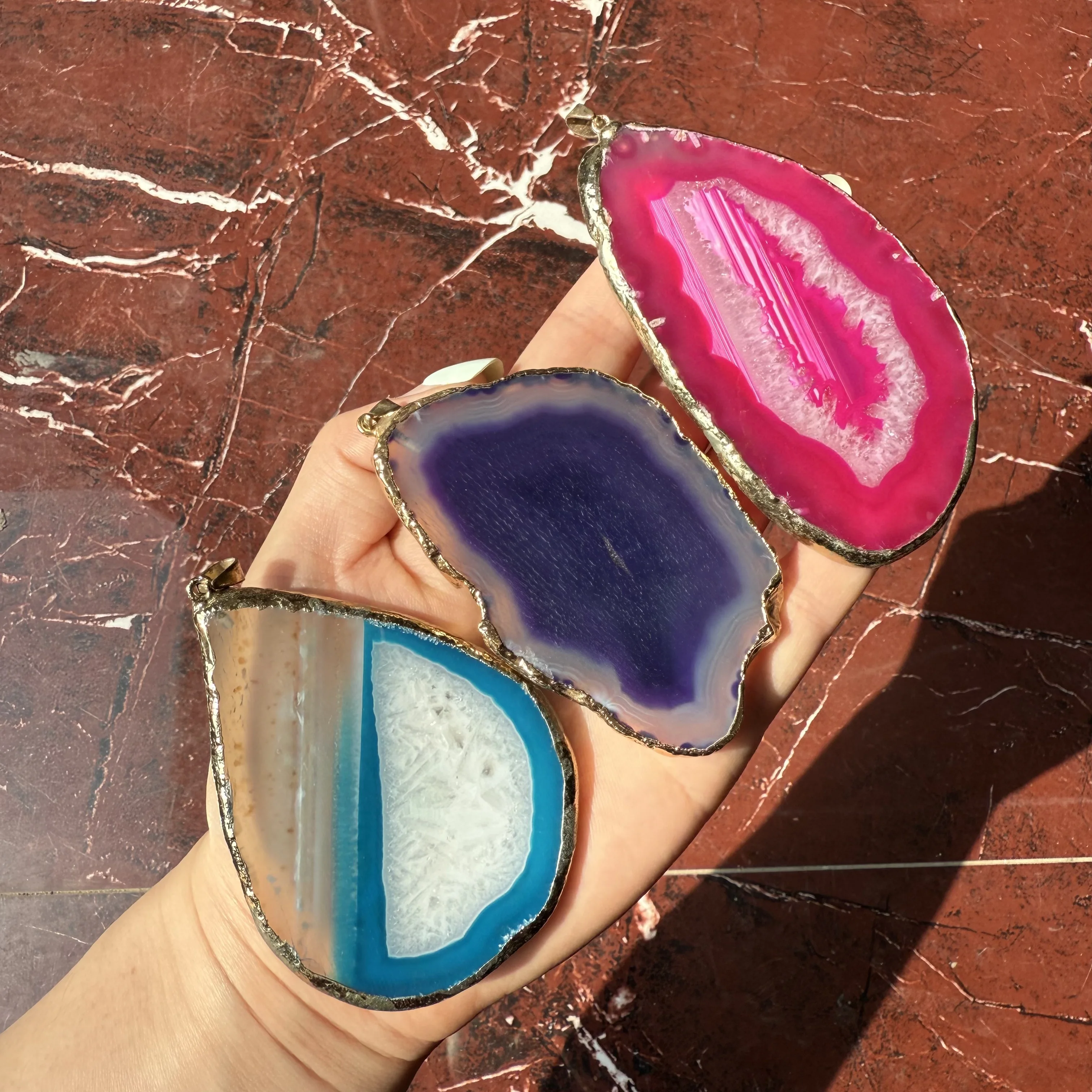 Large Size!!!!Crystal Agate Slab Geode Slice Mineral Coaster Healing Reiki Decoration
