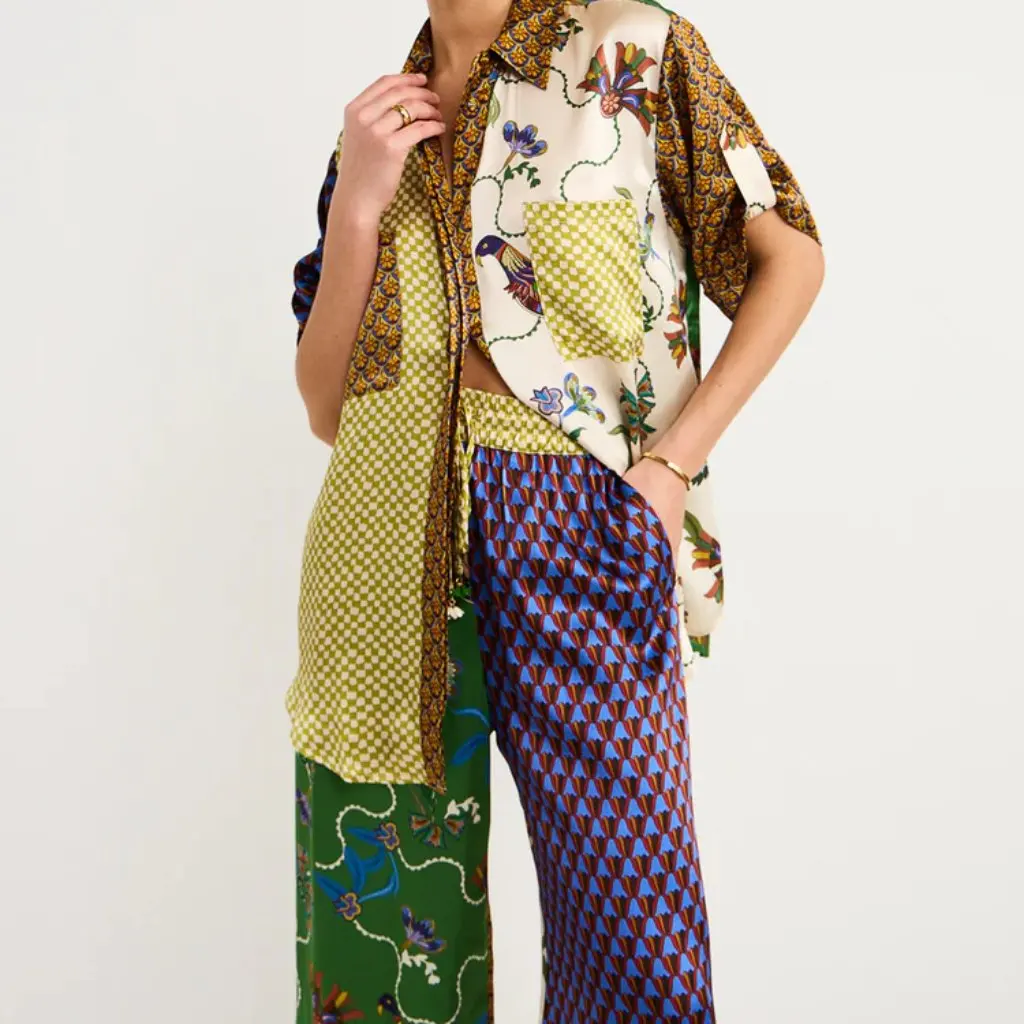 

Fashion Personalized Printed Lace Suit European American Style Independent Station Short Sleeve Leisure Vacation Set