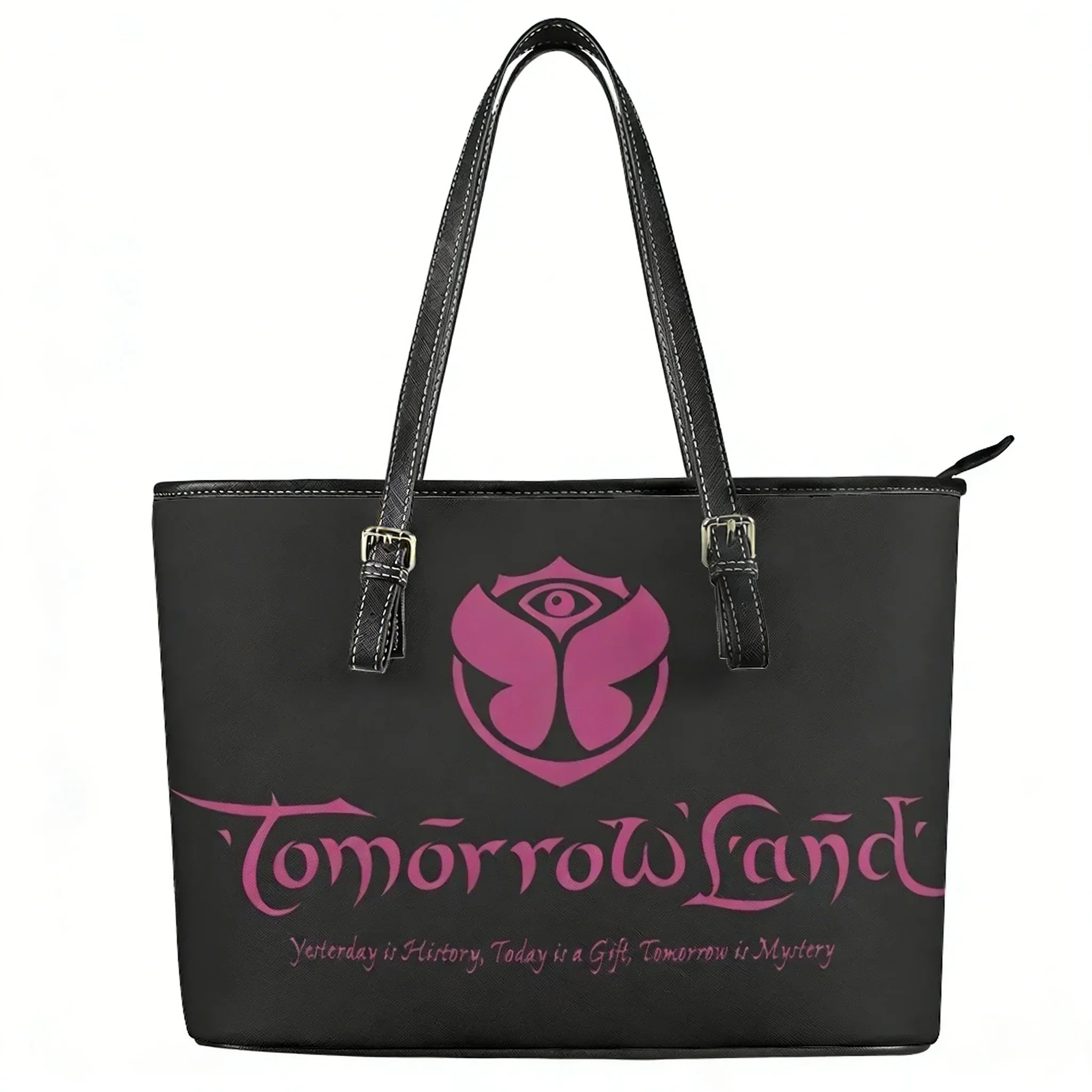 

Сумка-тоут с флагом Tomorrowland для музыкального фестиваля, персонализированная, для женщин и мужчин, деловая кожаная сумка через плечо, дорожная сумка