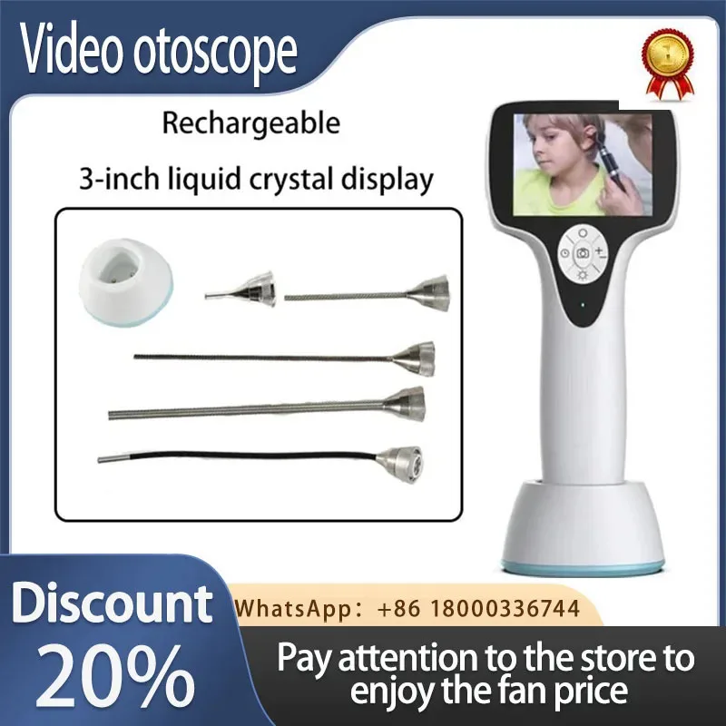 

3 inch visual multi-parameter endoscopic otoscope nose-laryngoscope is rechargeable in 3 in 1