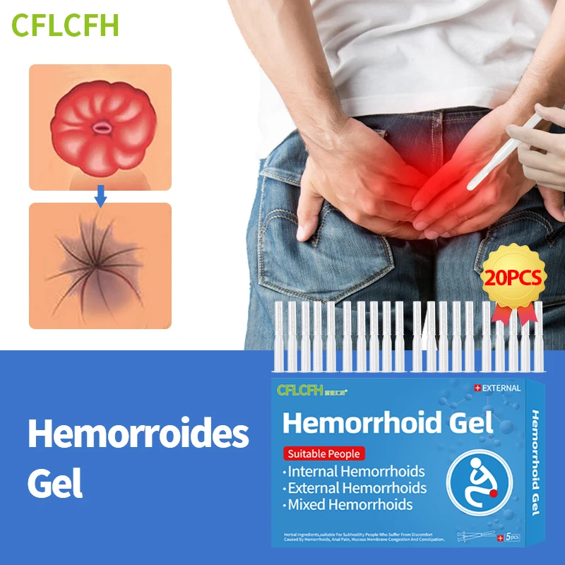 Gel médico para tratamiento de hemorroides, medicina de salud para aliviar el dolor, eliminación de hemorroides externas Intemal, sangrado de fisuras anales