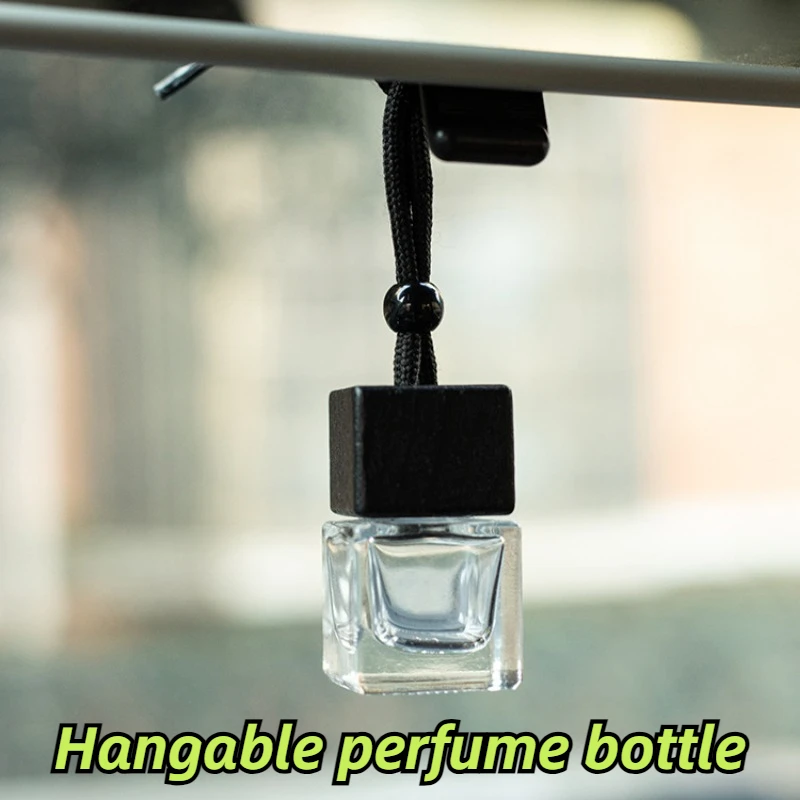 Empty Glass Bottles Perfume Hanging Fragrance Auto Car Rearview Mirror Ornament Air Freshener For Essential Diffuser Fragrance