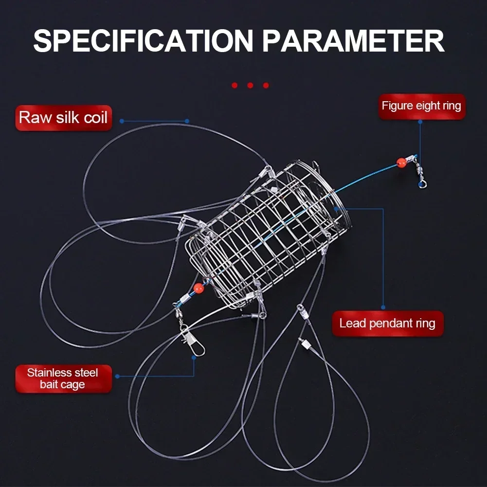 게 잡기 도구 루어 트랩, 스테인레스 스틸 미끼 케이지, 피더 낚시 태클, 적합한 게 새우 가재 트랩 케이지