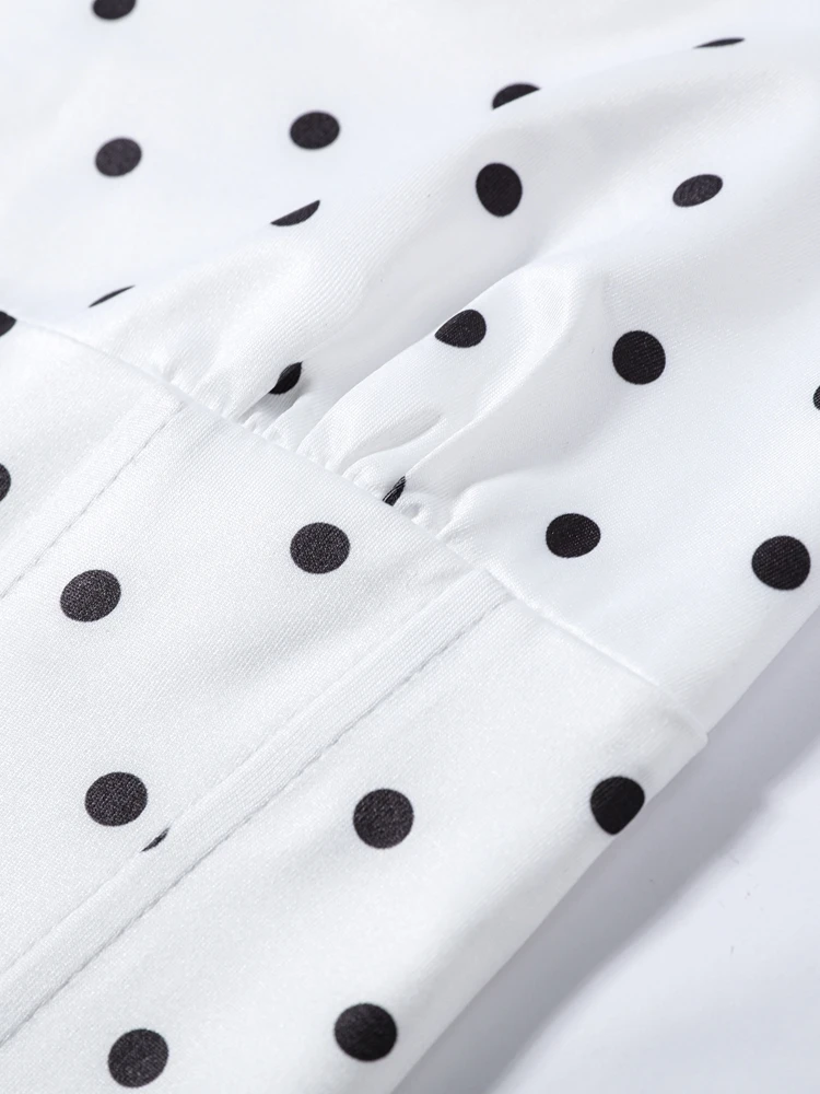 Polka Dot Halter-Korsett-Top, Dreiviertel-Hosenanzüge für Damen, sexy U-Ausschnitt, ärmellos, rückenfrei, Schnür-Tops, Etui-Hosen-Outfits – Detail 6