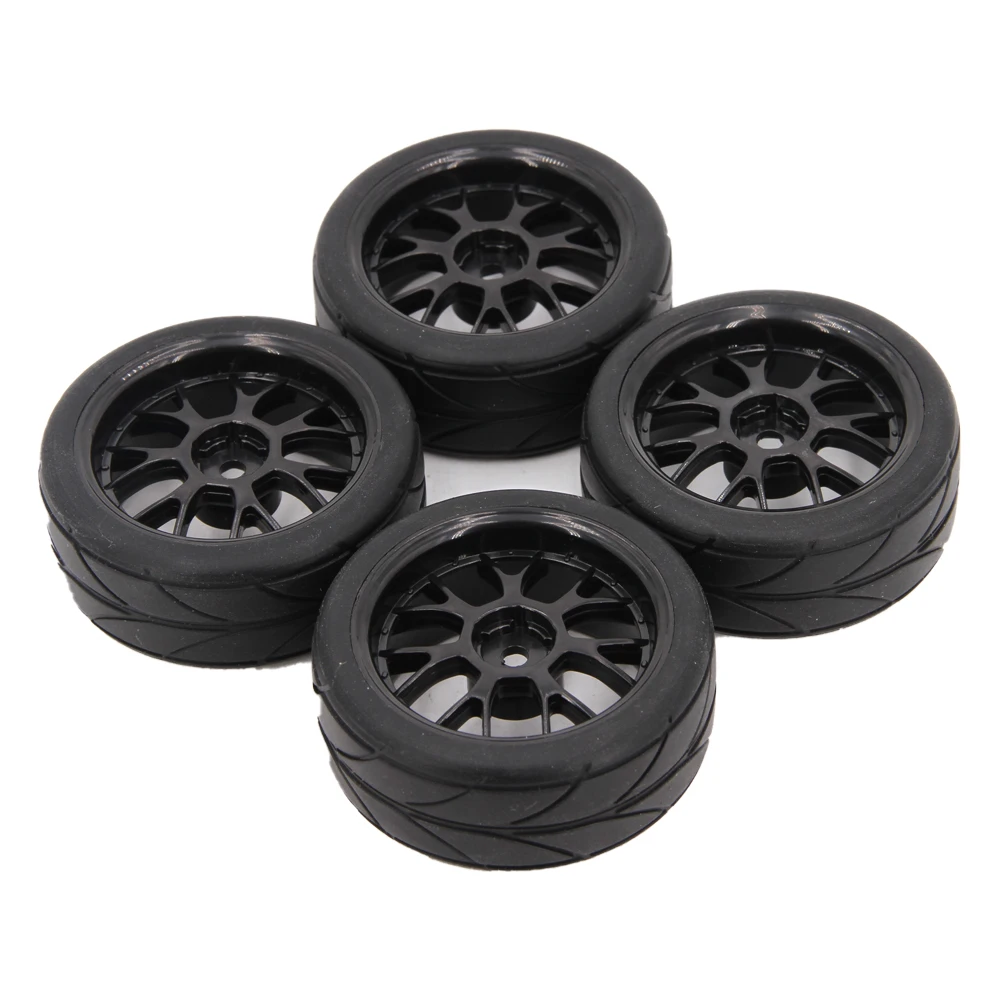 4PCS 65mm 1/10 On Road Rubber Tire 1.9 Inch Tyre Wheel Rim for Redcat HPI Tamiya Wltoys RC Touring Car HSP 144001 94123 94122 CS