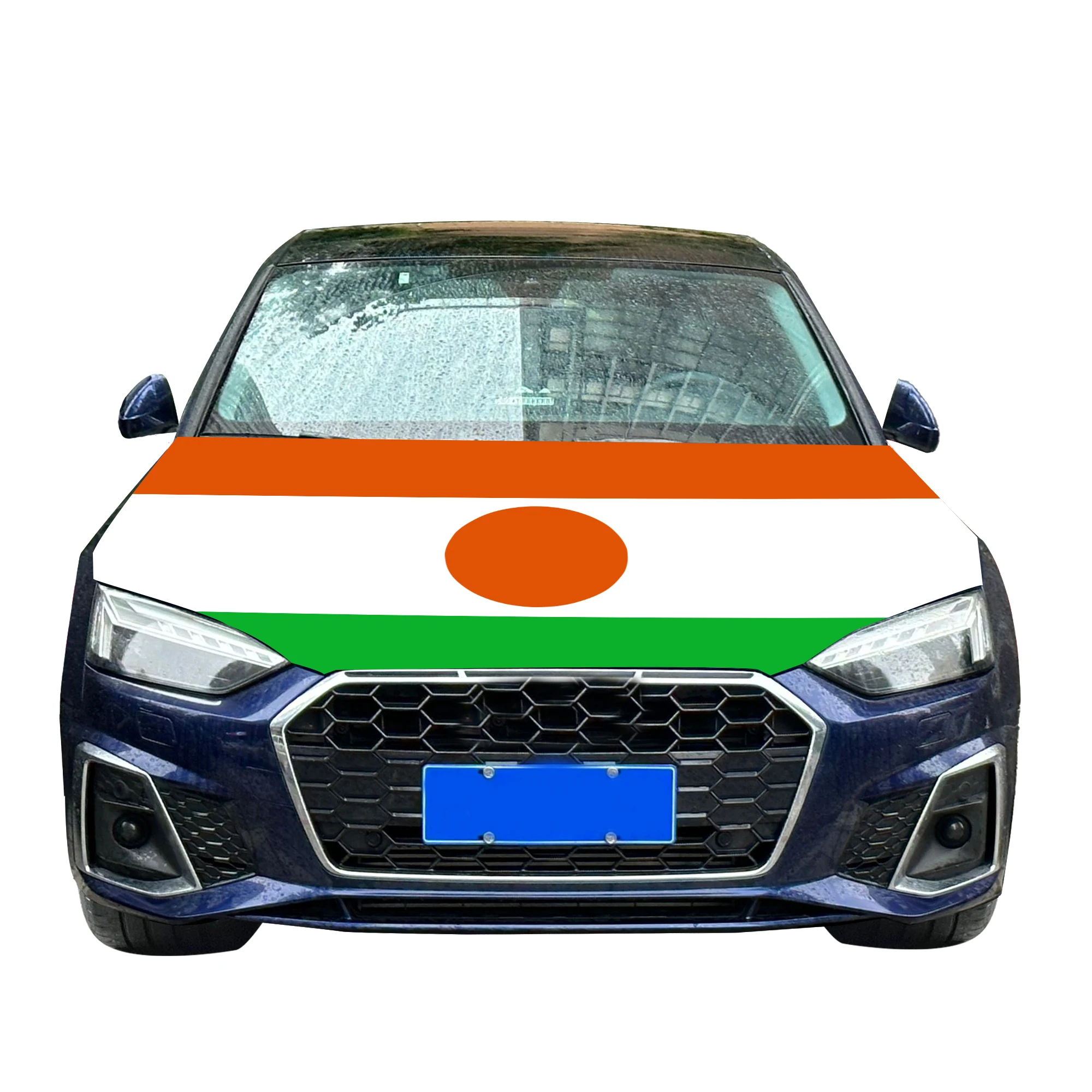 Niger Car Hood Cover Flag  Universal Size Elastic Polyester 120x150cm for Car Decor