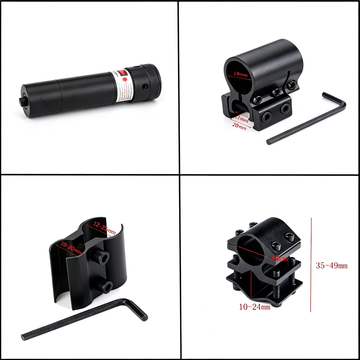 Taktisches Rot-Grün-Punkt-Laserzielgerät, Einstellbarer Laserpointer mit 11/20mm Schienenhalterung, Hilfsmittel für Outdoor-Sportarten zur Positionsbestimmung – Detail 5