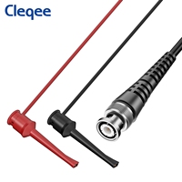 Cleqee P1007B  BNC Q9 Male Plug to Dual Test Hook Clip Oscilloscope Probe ABS Mini Grabber Test Lead 120cm Cable for Electronics