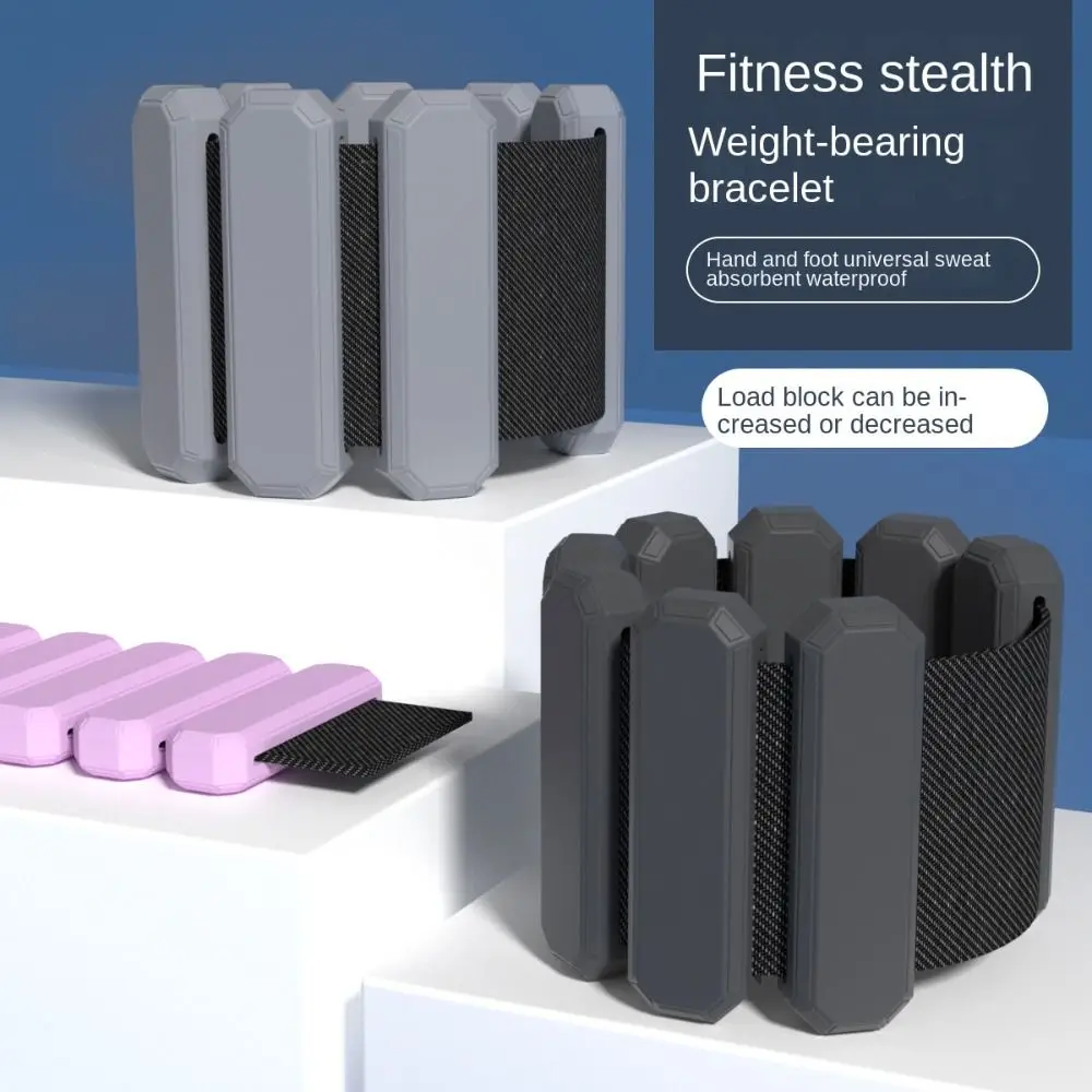 

1 Pair Weight Adjustable Wrist Weight Bracelet Silicone Yoga Weighted Wrist Strap Skin Friendly Universal
