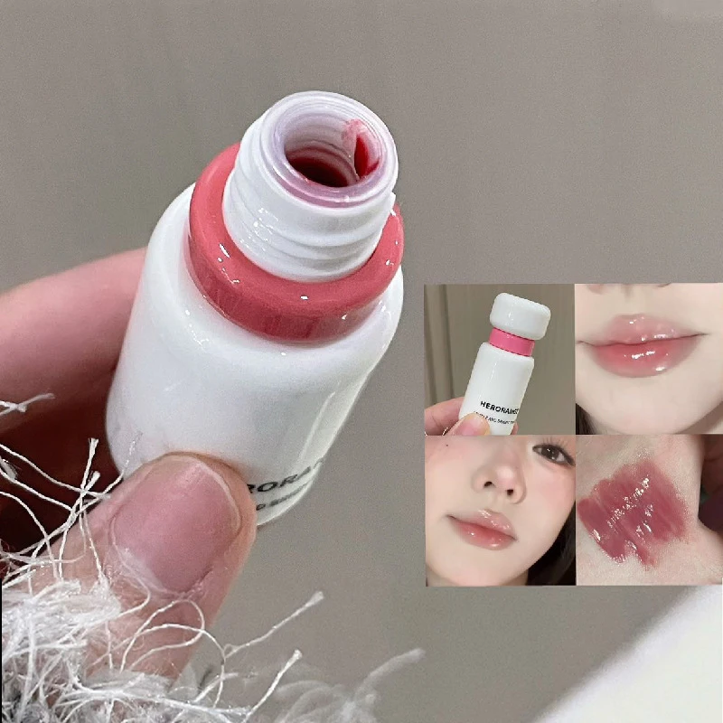 النبيذ الأحمر مرآة الشفاه الصقيل ترطيب عارية سطع ملمع الشفاه الوردي رشيقة العطاء تينت الفاخرة أحمر الشفاه الكورية دوبي ماكياج هدية #5