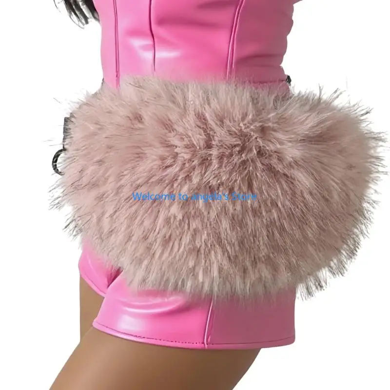 X4YC Kunstfelle PU Taillenmieder Gürtel Elegantes Taillenzubehör für formelle Anlässe und Freizeitkleidung Damen Party Club