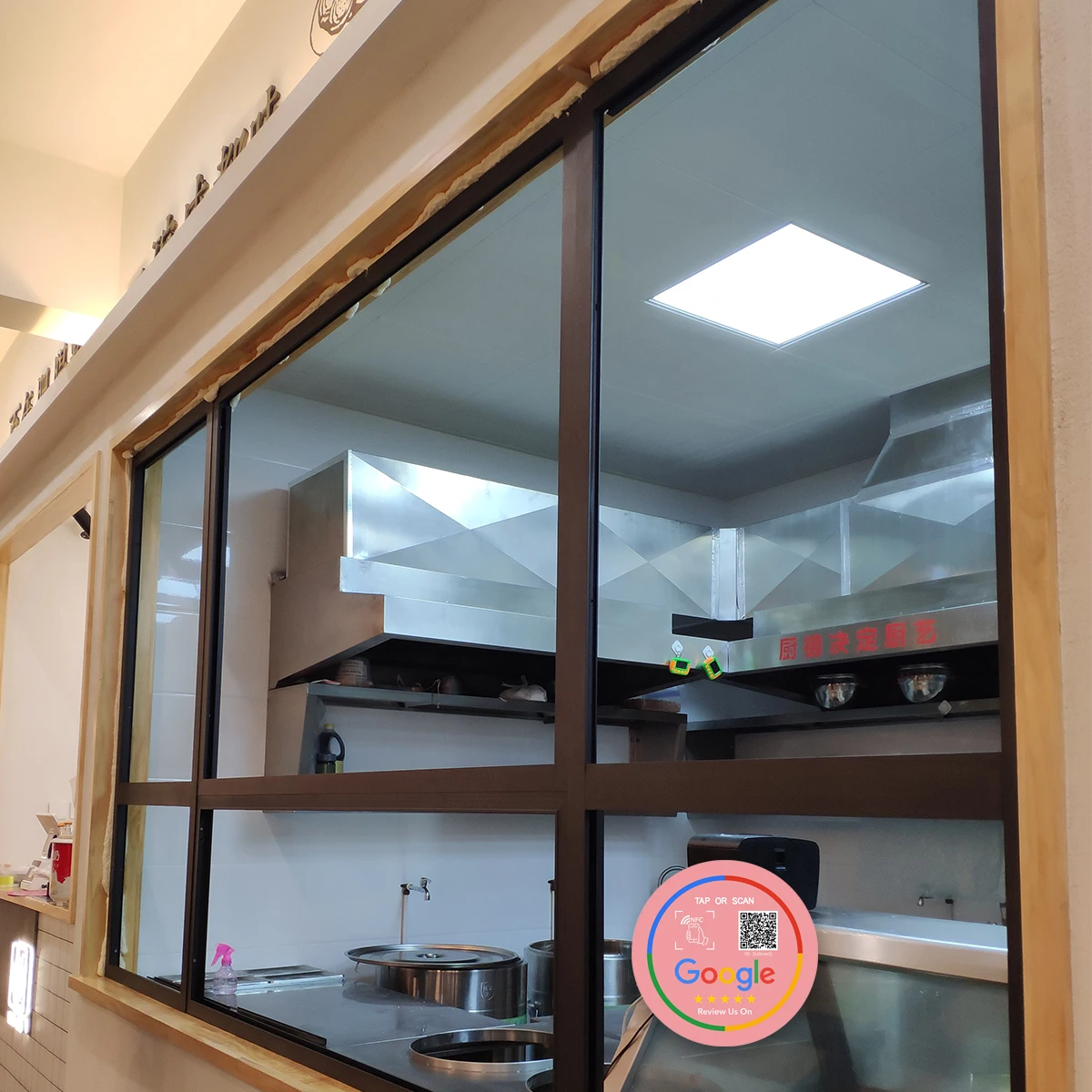 NFC Acrylic Stickers Signage Tap QR Code Compatible Google Review Card Social Business NFC13.56Mhz Waterproof NFC Review Card