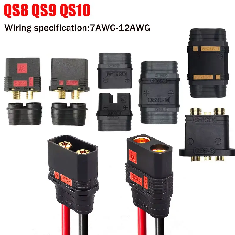 QS10 QS9 QS8 Male Female Aviation Model Connector Forklift Electric Motorcycle Battery Plug Anti Spark Charging Power Adapter