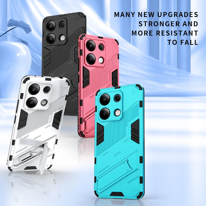 

Armored Soft TPU+Hard PC Holder Shockproof Phone Case For Xiaomi 13T 12T 11T Pro Redmi Note 13 13C 12 12C 11 10 S Pro Lite Cover