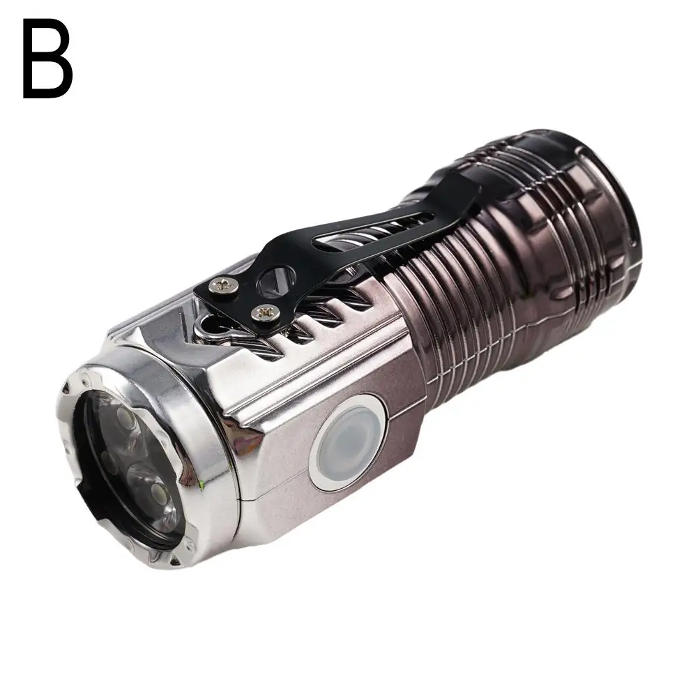 Mini Flashlight Super Power Strong Light Rechargeable Mini Lighting Power Tactical Portable Flashlight High Led Outdoor Lan S4s2