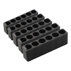 5pcs 6 Holes Screwdriver Bit Holder Storage Organizer 1/4 Inch Hex Shank Screwdriver Drill Bit Stand Case Power Tool