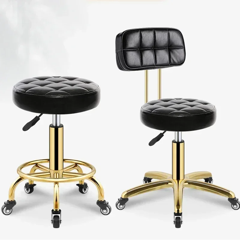 Hairdressing Stool Vintage Barbershop Barber Chair Salon Furniture Beauty Stools Professional Rotating Rolling Work Chairs