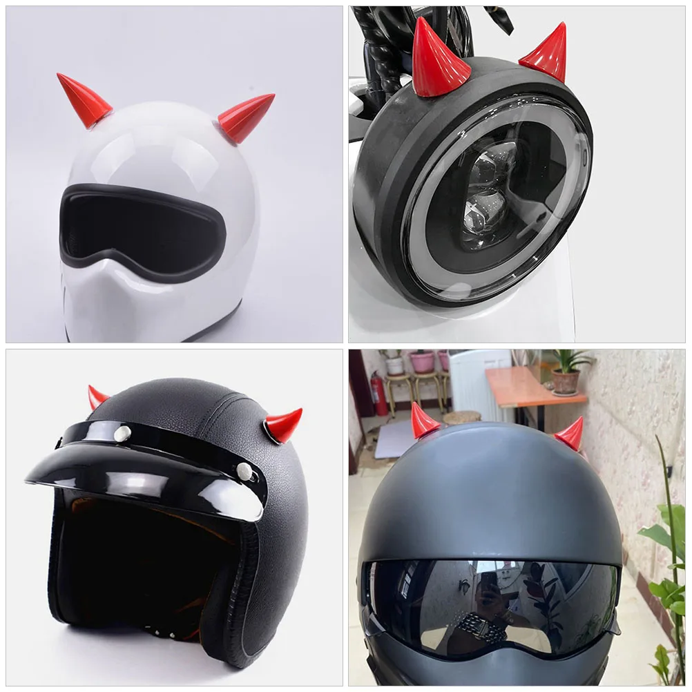 

4Pcs Motorcycle Horns Decorative Accessories Weatherproof Durable Plastic for Most Helmets Horns