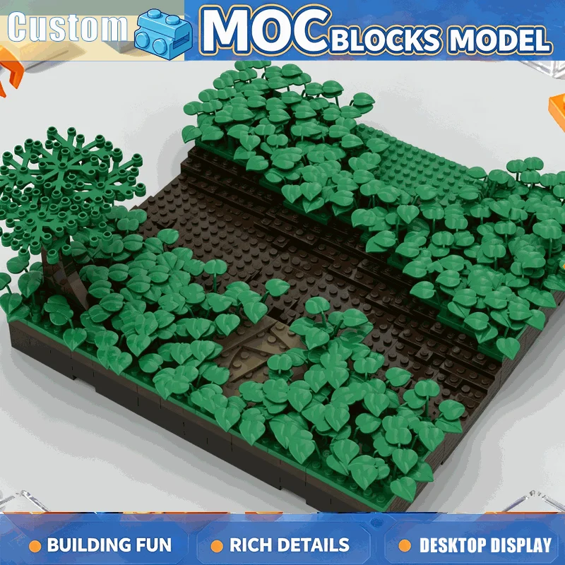 636PCS Forest Battle Scene Diorama Model Building Blocks DIY Assembly Nature Scenery Educational Creative Toy Gifts Collection