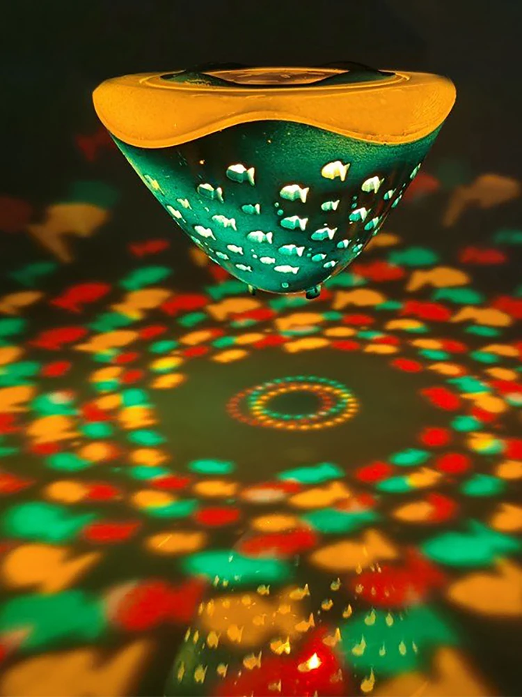 Multi Color Underwater Lamp Fish Pattern Fountain Projector Light 4 Colors Battery Operated for Disco Pool Party view 4