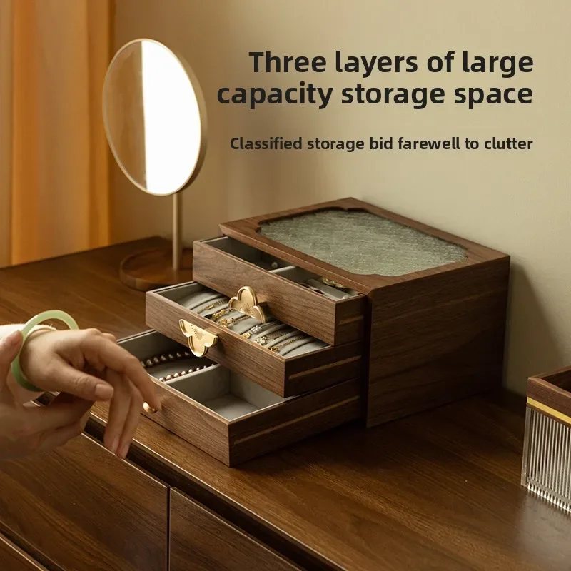 Jewelry box, storage box, high-end exquisite national style, new Chinese style, ring necklace storage, high-end sense