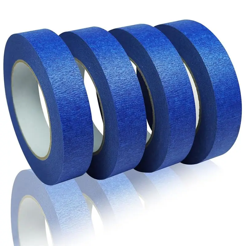 AEE8-Painters Tape 1 Inch Wide, 4-Pack Blue Tape For General-Purpose Use, 1 Inch X 55 Yards X 4 Rolls, 220 Yards In Total
