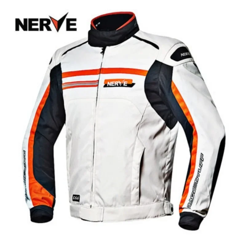 NERVE Motorbike Jacket Men's Winter Waterproof and Cold Warm Motorbike Cycling Riding Jacket Wear Resistant with CE Protection