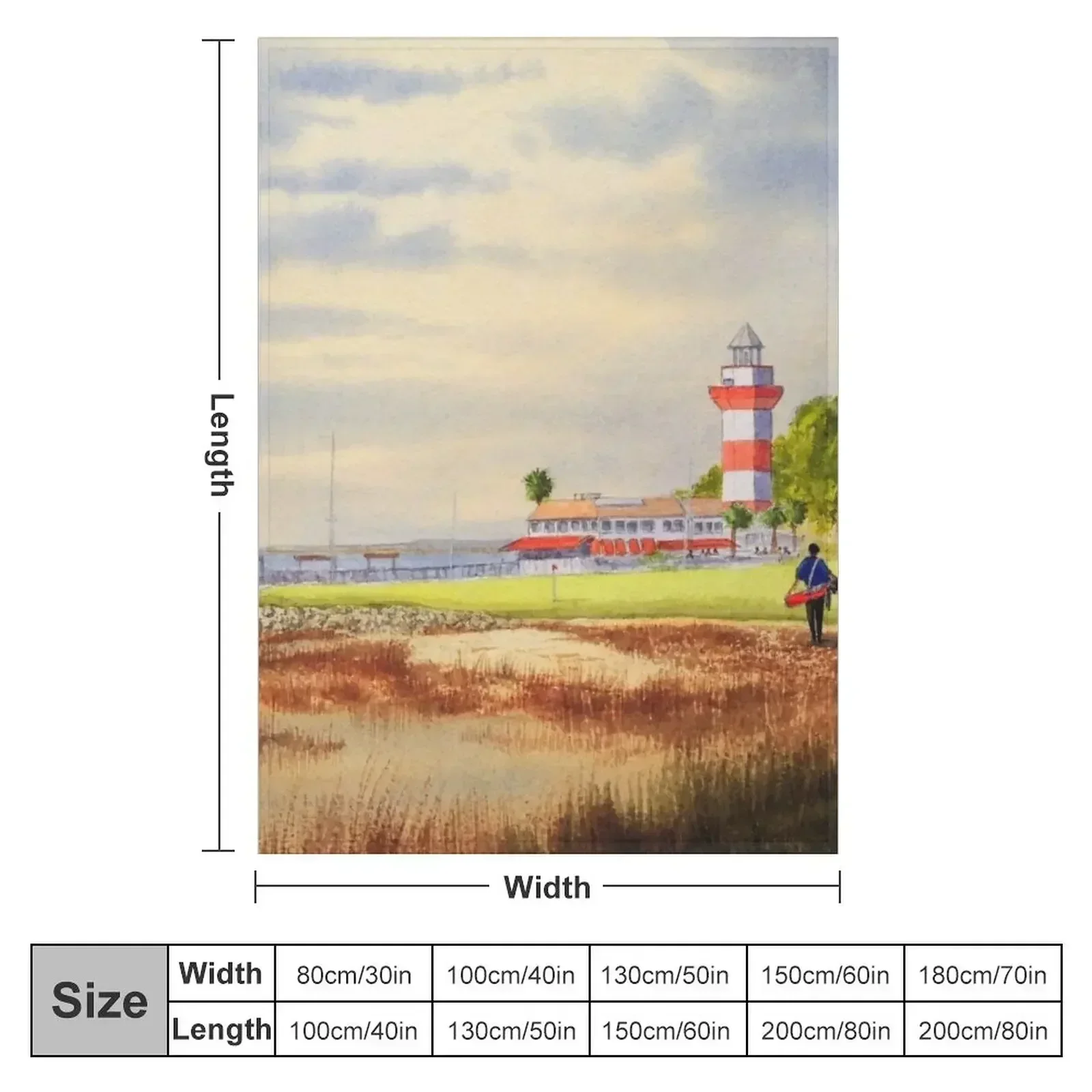 Harbor Town Golf Course SC Throw Blanket Soft Plush Plaid Flannel decorative Plush Soft Summer Beddings Blankets
