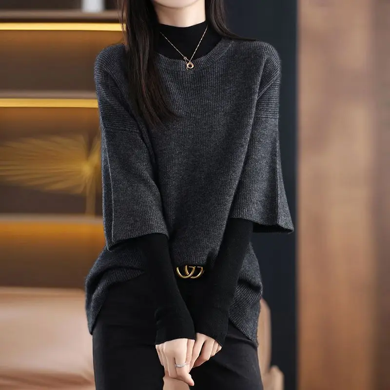 Autumn Winter New Fashion Simple Style Loose Knitted Sweater Vests Women Casual Solid All Match Pullover Waistcoat Tops Clothing