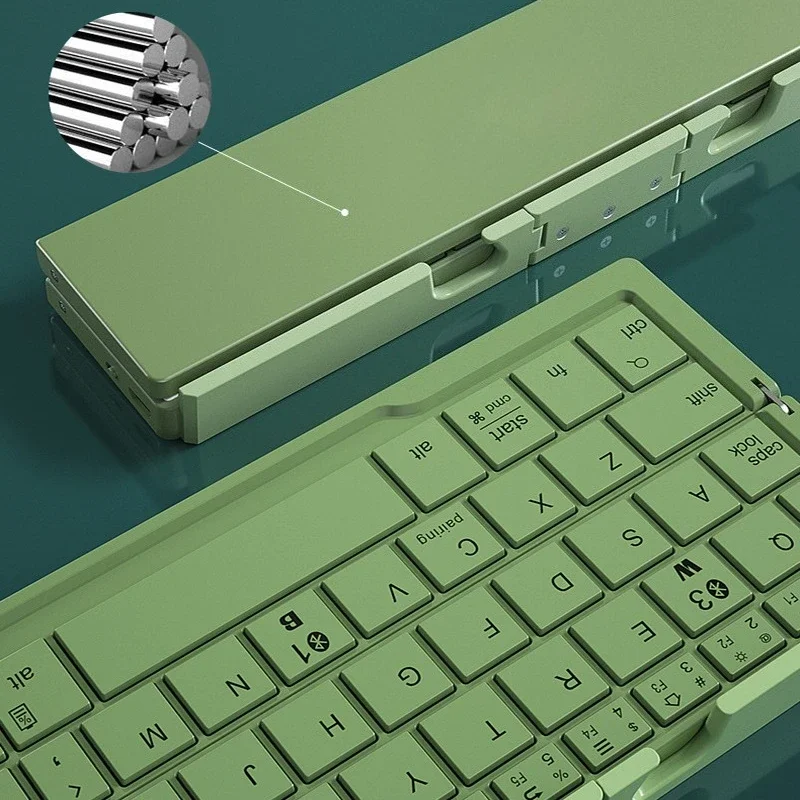 Bluetooth Wireless Foldable Keyboard Portable Mini Foldable Multi-Function Keyboards USB Rechargeable Keyboard for Tablet Laptop