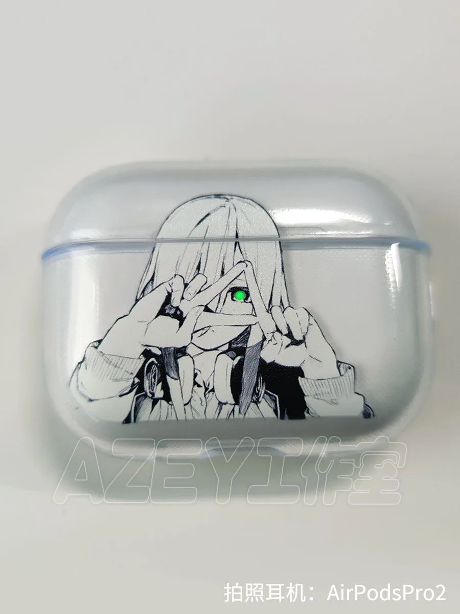 Cute Girl Anime Nakano Miku Japanese Case For Airpods Pro 3 2 1 4 Pro3 Pro2 Clear Earphone Cases Transparent  Cover