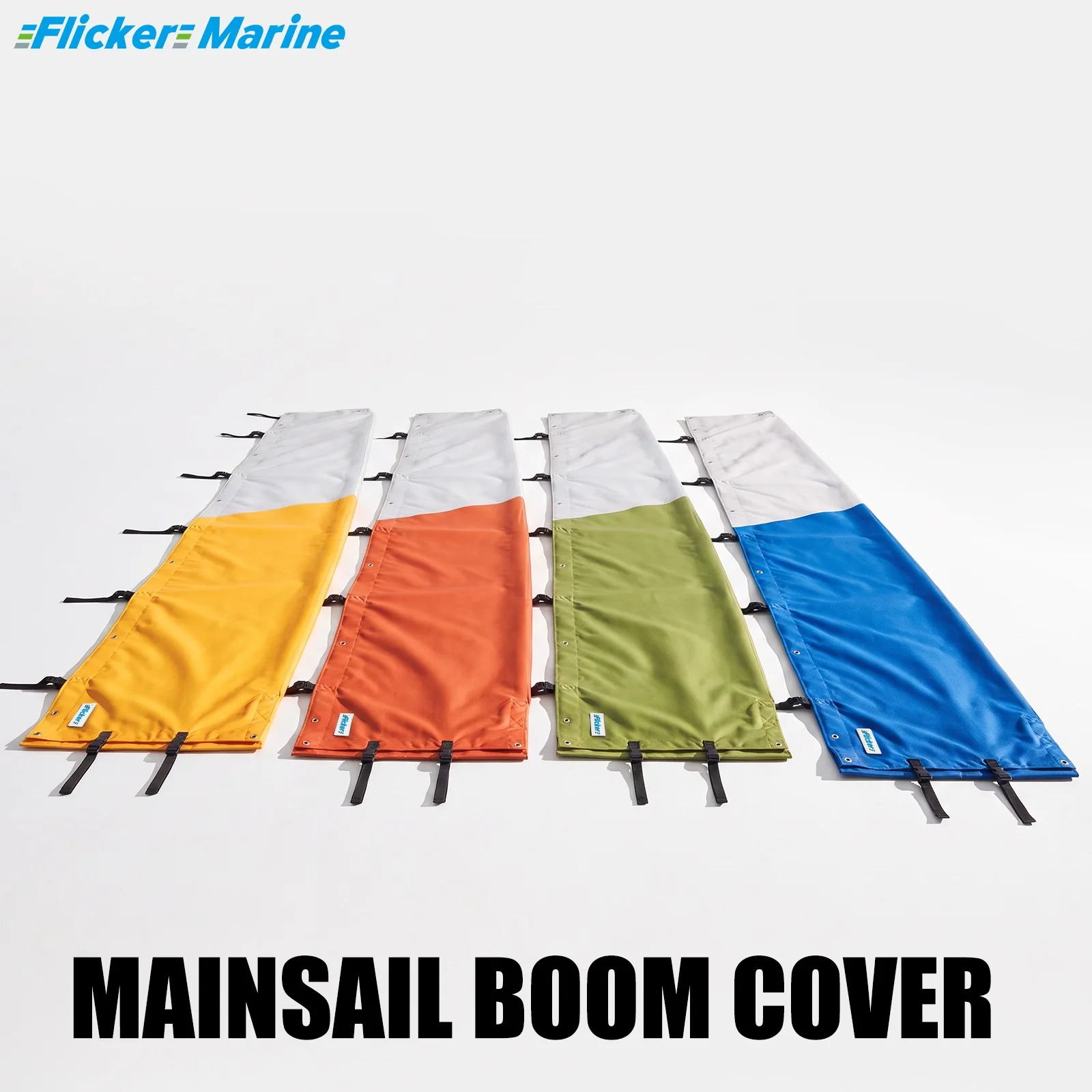 Flicker Standard Mainsail Boom Protector, Two-Tone Polyester Boom Cover for Sailboat, Reinforced Stitching, UV Resistant, 10 Siz