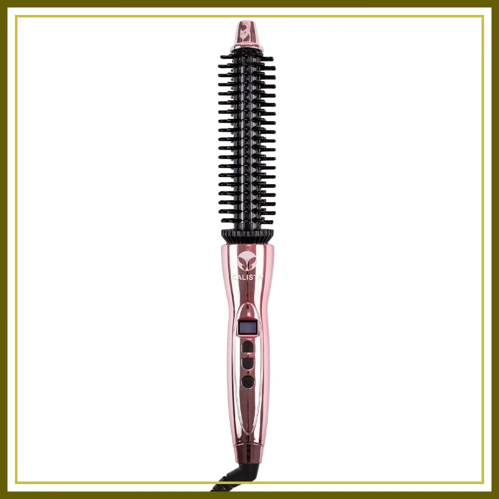 

Heated Round Brush 0.75 Inch - Thermal Styling Brush for Women, Adjustable Temp & Dual Voltage, Rose Gold