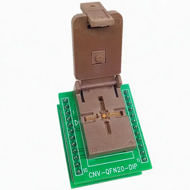 1pcs QFN3X3-20L IC Test And Burn In Socket QFN20 TO DIP Programming Adapter 0.4mm Pitch Package Size 3x3mm CNV-QFN20-DIP