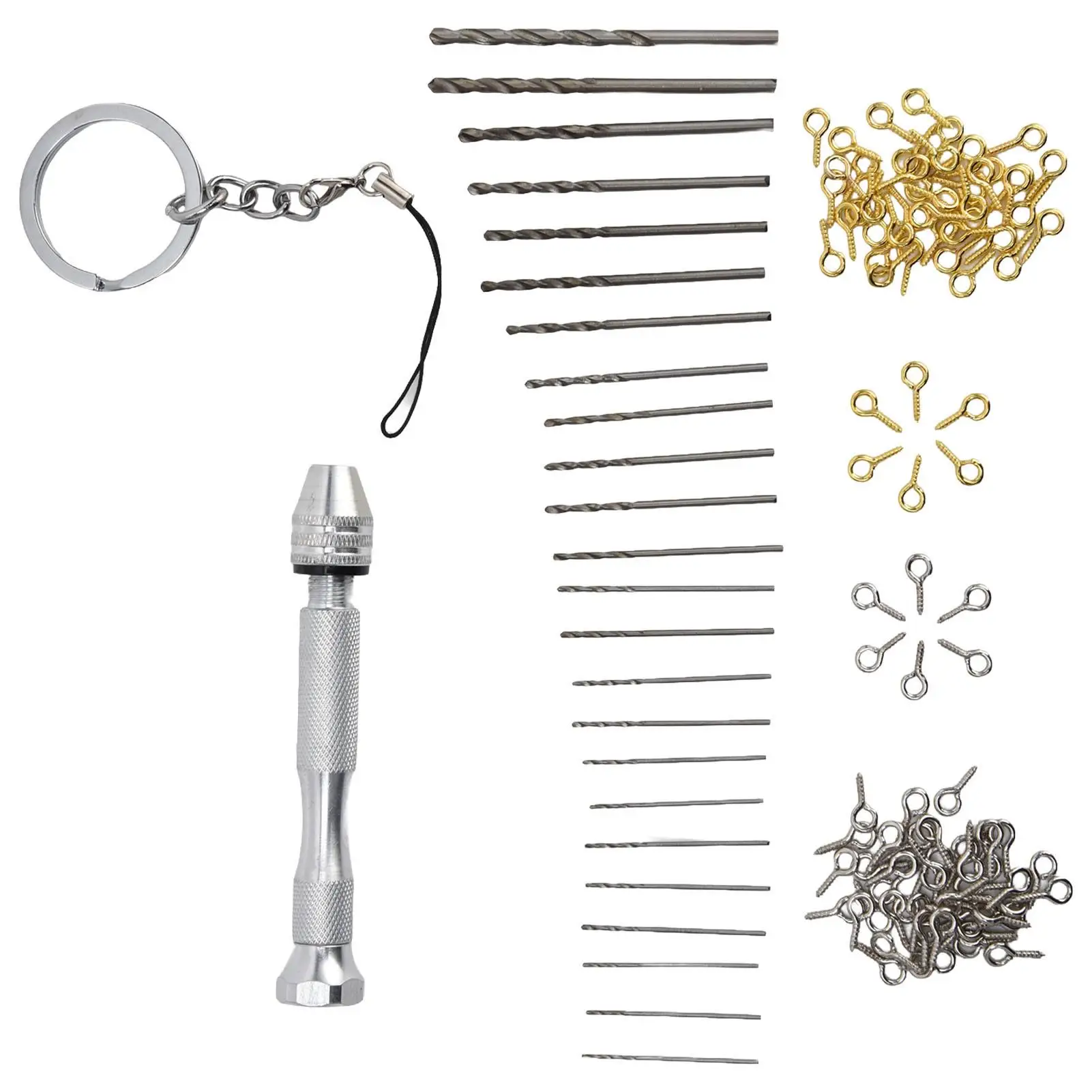 Hand Twist Drill Keychain Aluminium Alloy Mini Tool for assembly Crafting Portable Drilling Device