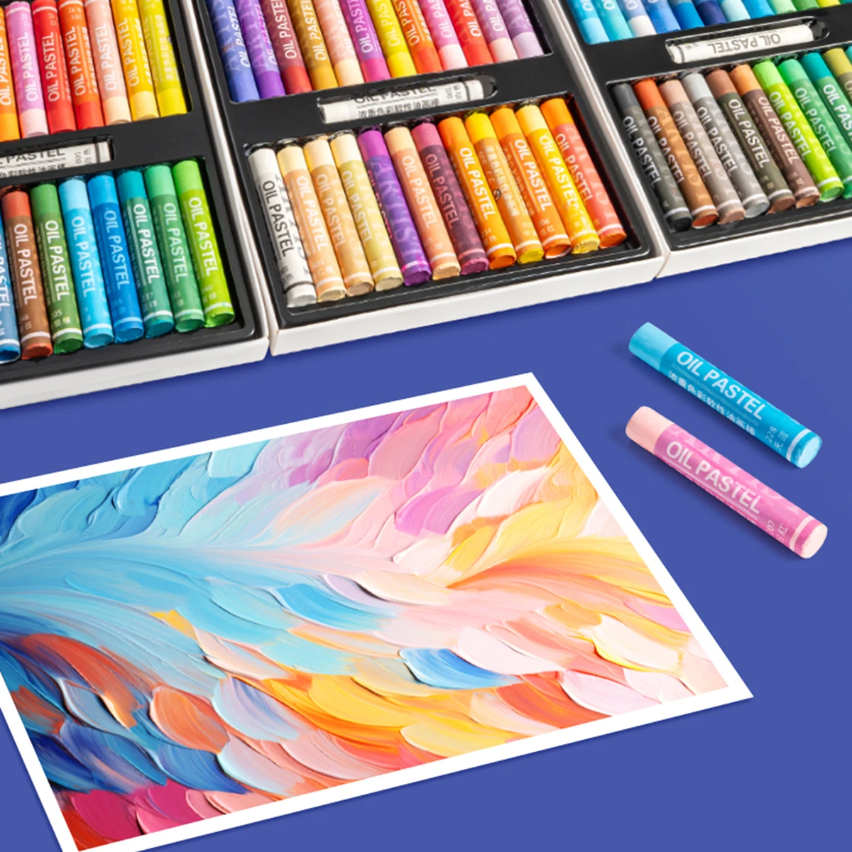 مجموعة ألوان الباستيل الزيتية 24/36/48 أقلام تلوين ناعمة احترافية للفنانين والطلاب المبتدئين رسم جرافيتي مستلزمات مدرسية فنية #3