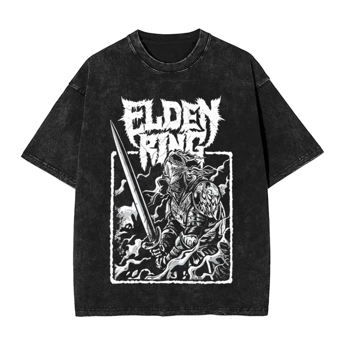 

Elder Washed T Shirt Streetwear Hip Hop Vintage T-Shirt Game Tee Shirt Men Women Cotton Harajuku Summer