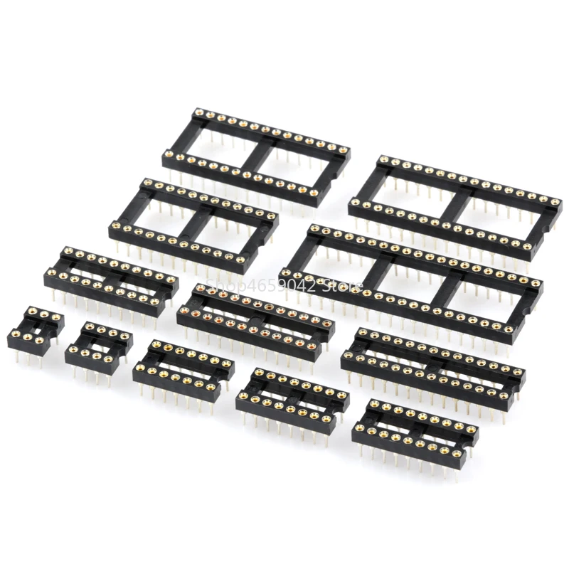 10PCS Round Hole IC Socket Connector Integrated Circuit Socket Microcontroller Base DIP 6 8 14 16 18 20 24 28 40 Pin Sockets