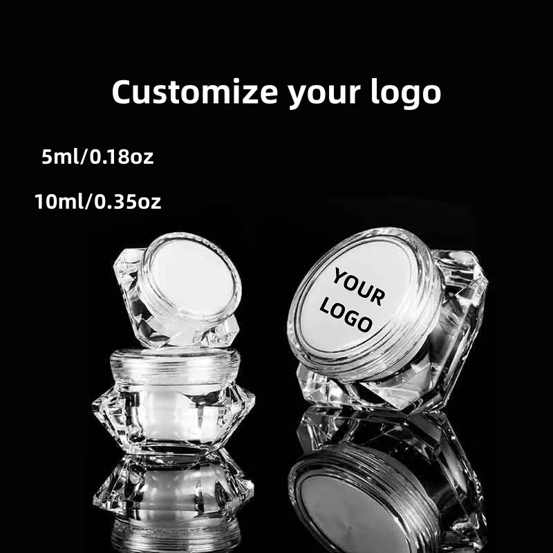 【Logo Custom】50Pcs Customized Transparent 5g10g15g Cream Eye Cream Bottle Day and Night Cream Trial Pack Sample Plastic Jars
