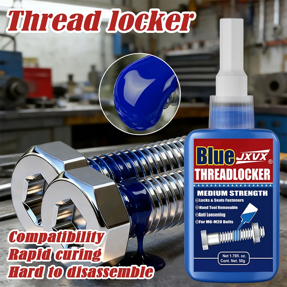 Threadlocker - Blue 243 (Medium Strength) & Red 271 (High Strength) - Metal threadlocker for bolts, nuts, and fasteners - Prevents loosening and corrosion