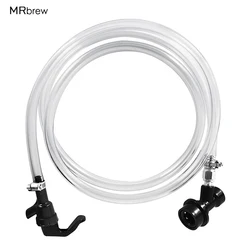 3 FT Ball Lock Line Assembly 3/16'' Liquid Line With Picnic Tap Faucet 1M PVC Tube Hose For Keg Beer Dispenser Soda Dispensing
