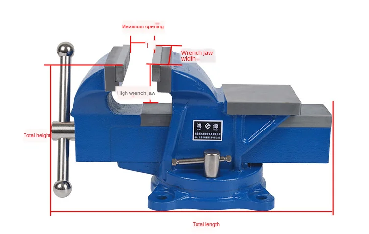 Heavy duty vise, precision household vice table, French 6 inch, extra heavy