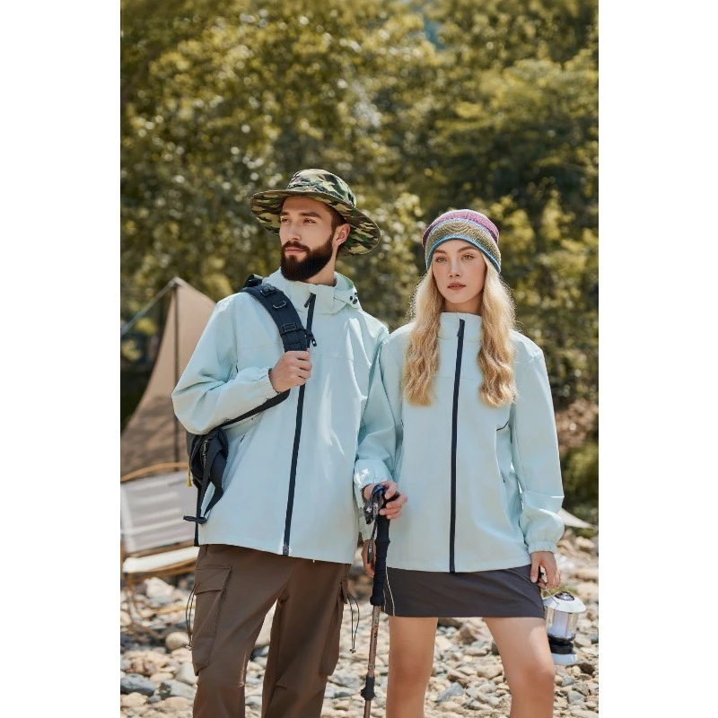 

Men's and Women's Outdoor Jackets Spring and Autumn New Lightweight Breathable Hoodie Hiking Camping Jacket Zipper Coat