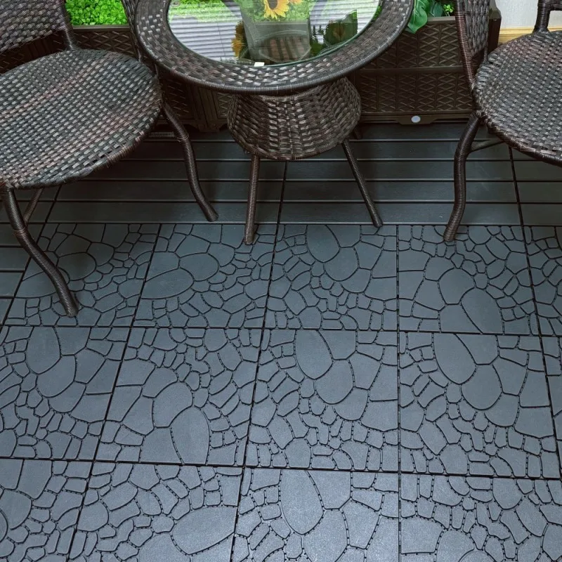 

US Shipping DIY Interlocking Decking Tiles Floor Tile Outdoor Garden Interlocking Criss-Cross Tile for Poolside Balcony Backyard