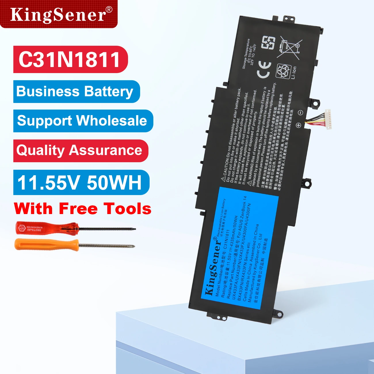 KingSener C31N1811 Laptop Batterie Für ASUS BX433FN UX433FN-2S Für ZenBook 14 UX433F UX433FA-A5046R 0B200- 03080000   4335 mAh 50 Wh