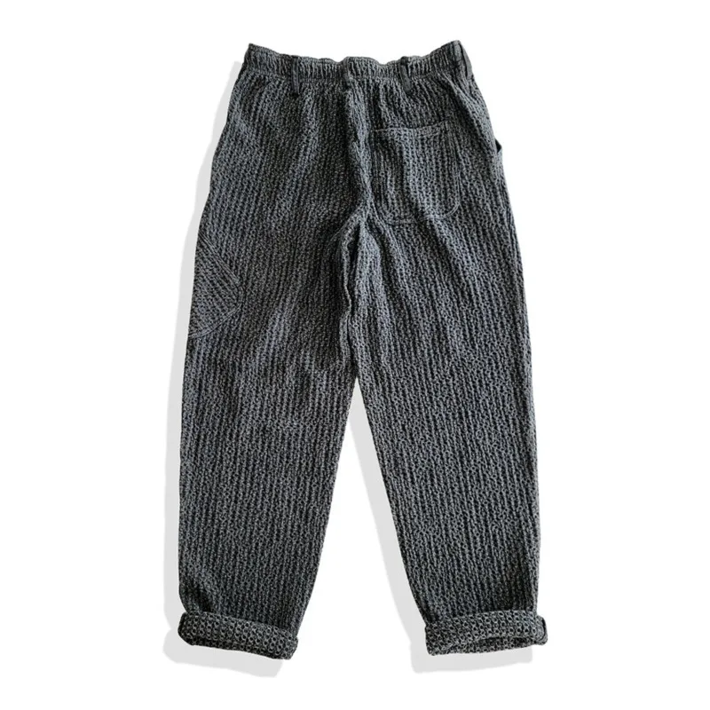 HKSH Spring New Men's Tide Punk Retro Casual Pants Tie-Dye Washed Loose Tapered Slim Fashion Casual Pants Elastic Waist HK23717