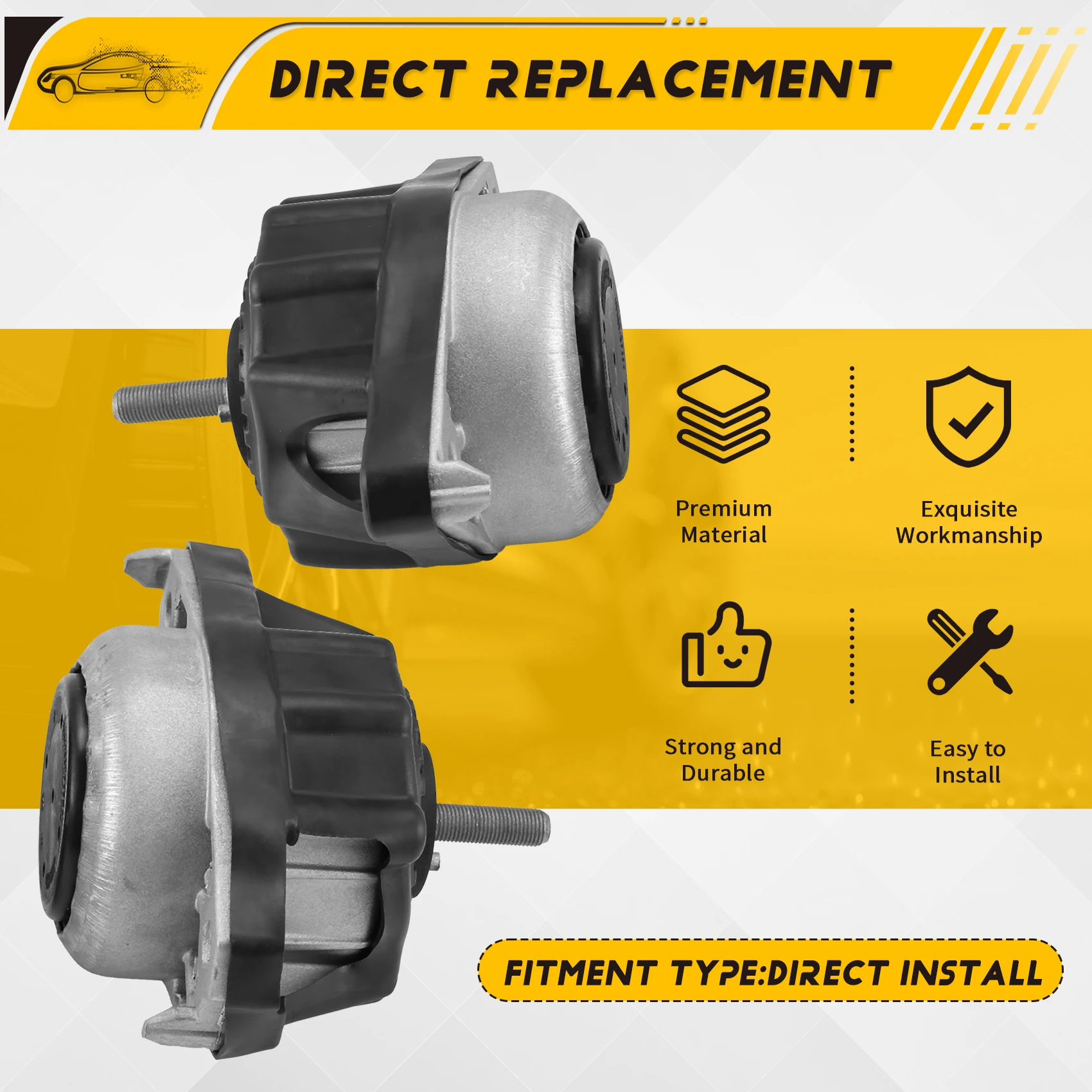 

1Pair Car Engine Mounts Assembly For Great Wall Wingle 7GWM Poer Commercial Pickup 1001200XP6PXA 1001100XP6PXA