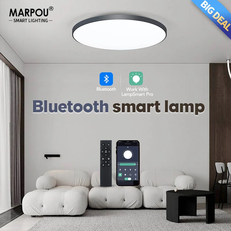 Round Smart Ceiling Waterproof Light Home Indoor Decoration LED Light 50W 220V Bluetooth WIFI Remote Control APP Dimming Timing