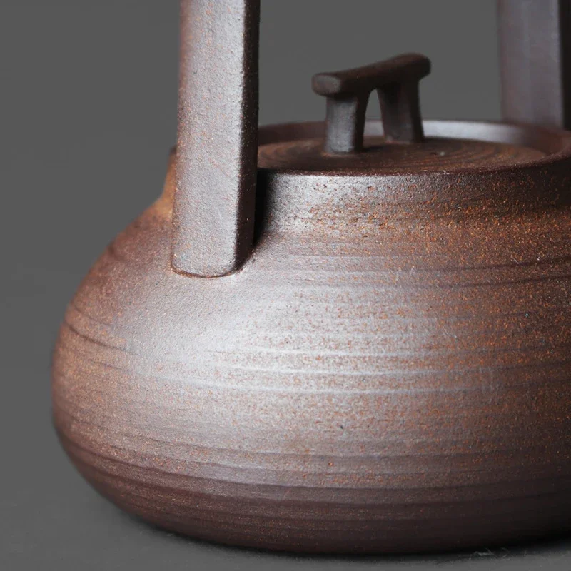 350ml Japanese Style Teapot Handmade Retro Coarse Pottery Stoneware Kungfu Tea Ceremony Portable Tea Maker Ceramic Teapot Teaset