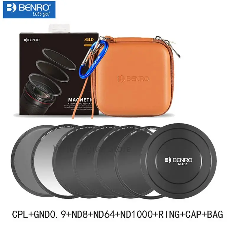 

Benro Magnetic Filter 82mm 77mm 67mm 72mm ND8+ND64+ND1000 +GND0.9 +CPL Solid Neutral Density With Adapter Ring